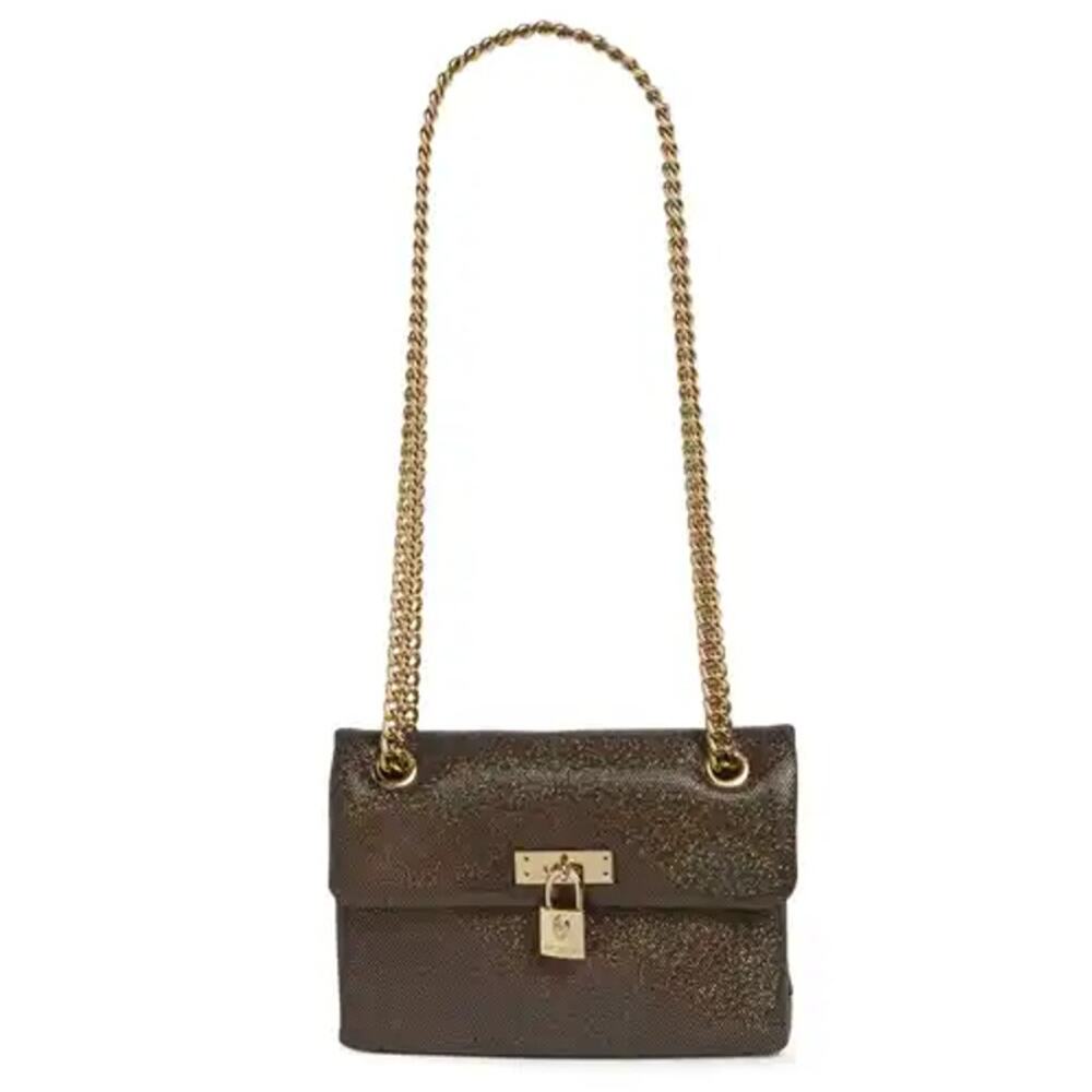 Kurt Geiger Mini Brixton Convertible Crossbody Bag in Metallic Leather NWT